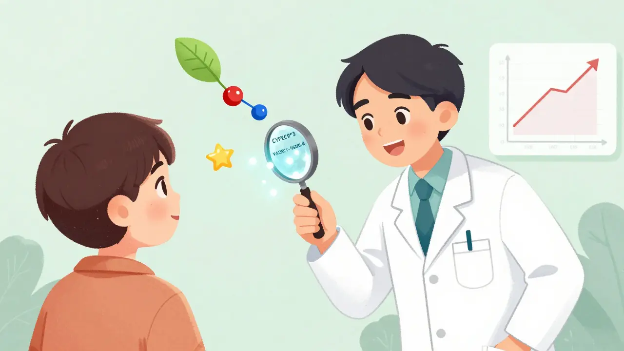 Doctor examining genetic variants affecting how estrogen changes warfarin metabolism.