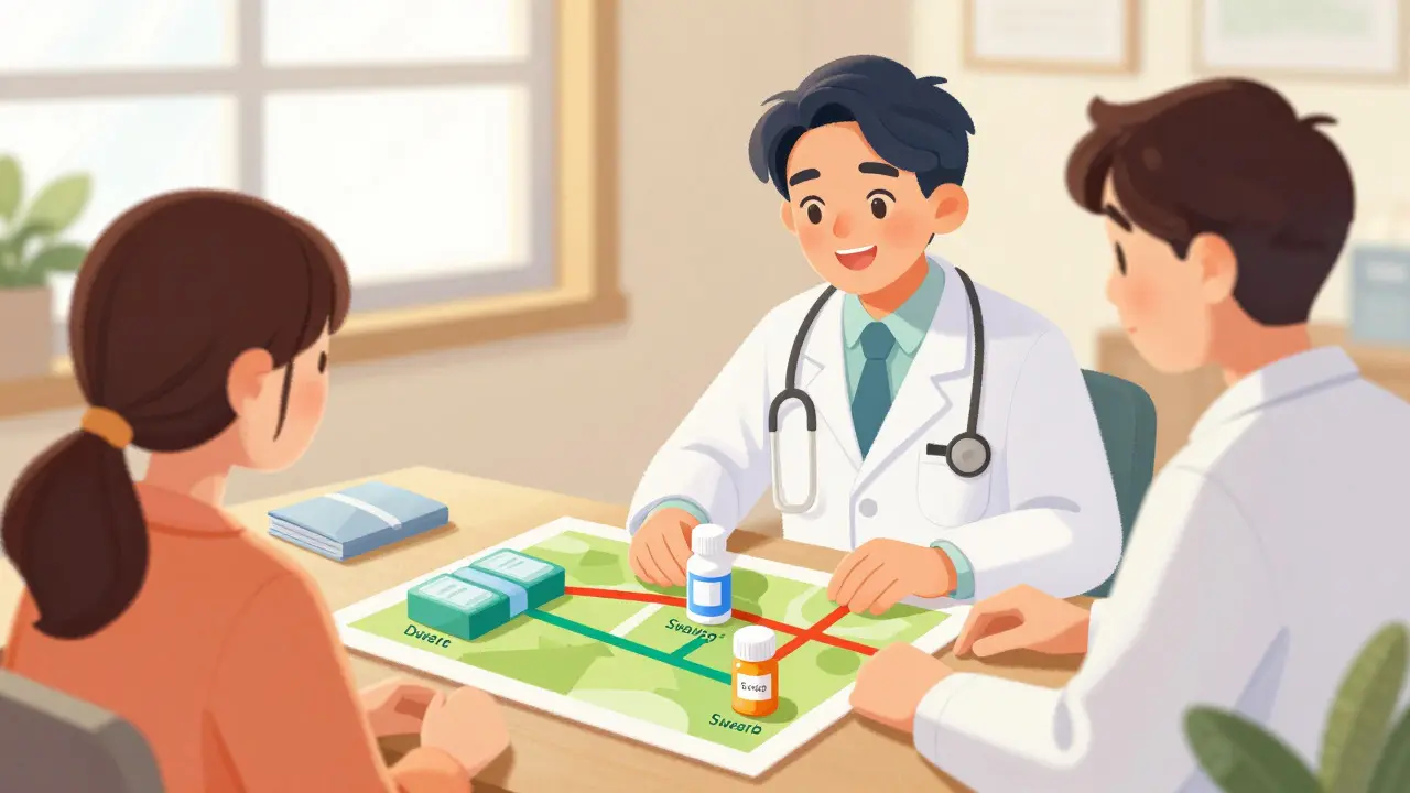 Doctor and patient discussing cooling strategies