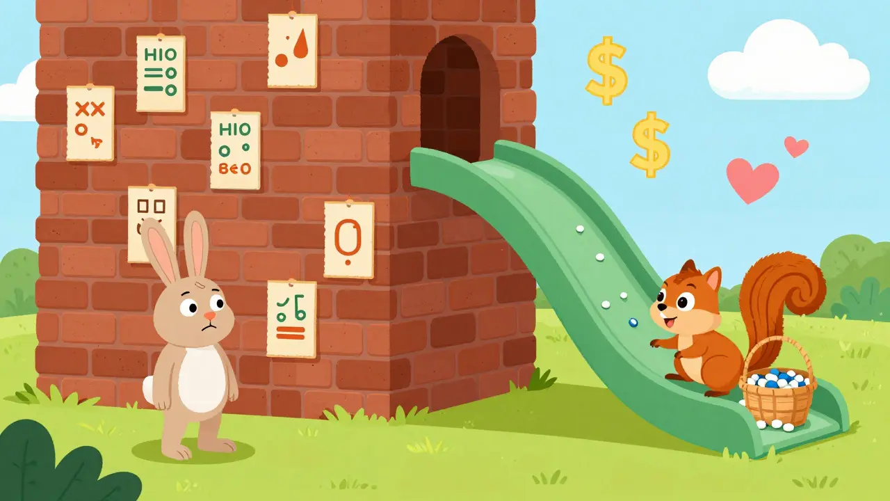 Illustration comparing expensive retail vs cheap online pharmacy